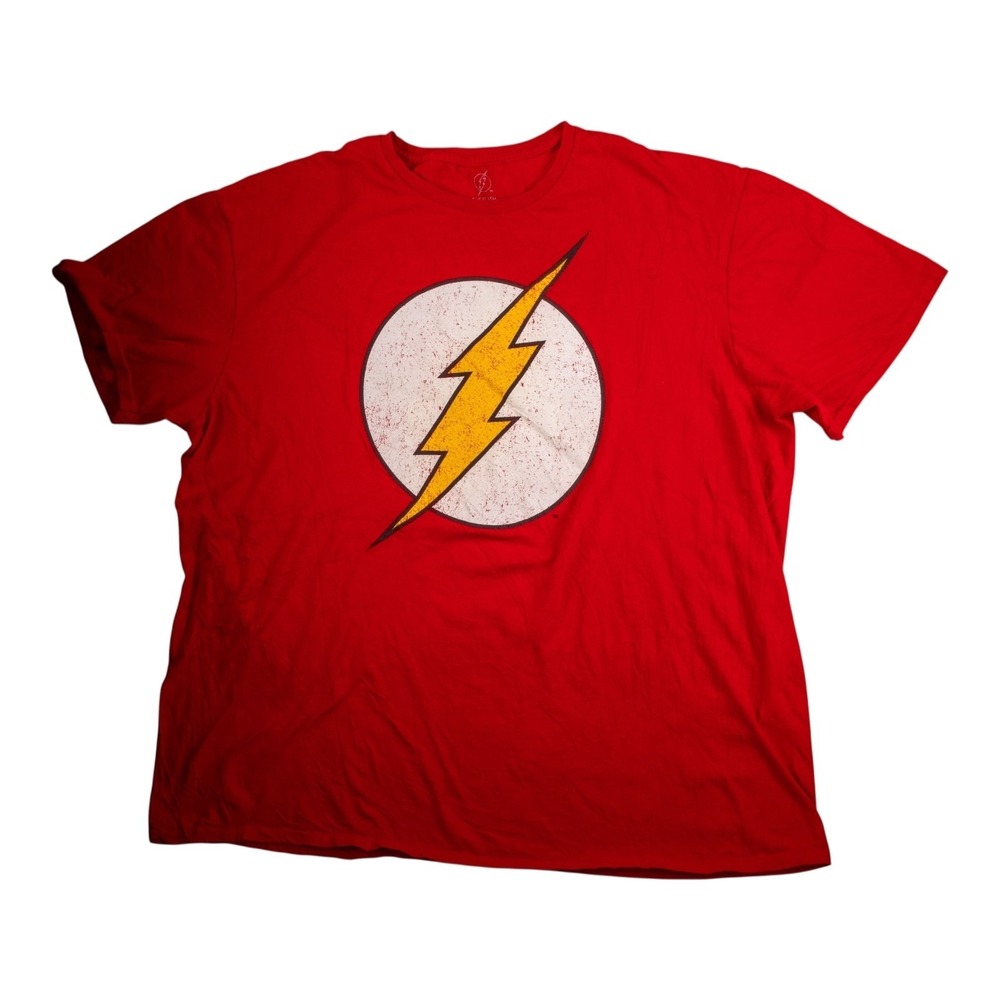 Men's Flash Sheldon T Shirt Size 2XL Red Short Sleeve Crew Neck Cotton